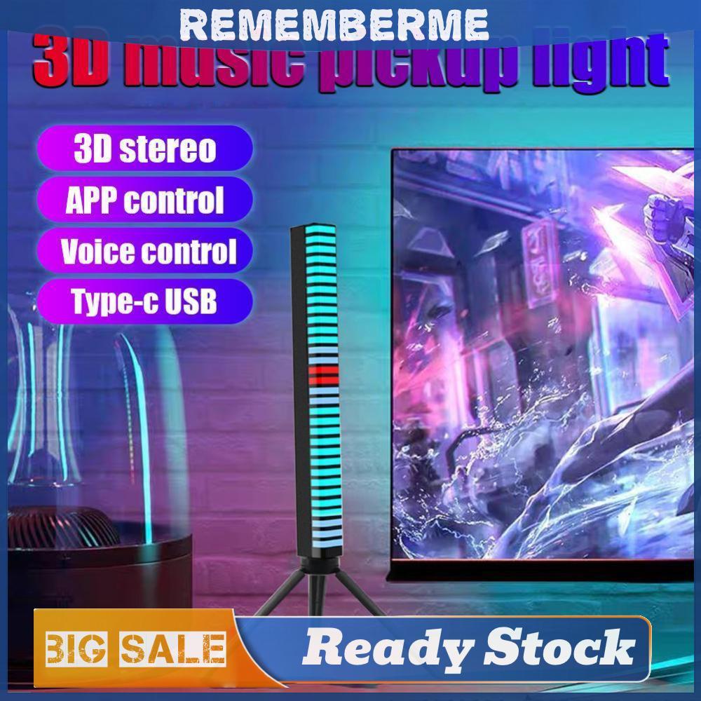 D10 APP ควบคุม 3D RGB 32 LED รถเสียงเปิดใช้งานรถกระบะ Rhythm Strip Light