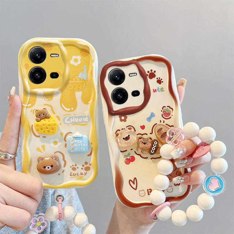 เคส For Vivo V25 / V25E TPU เคสโทรศัพท์ตุ๊กตา 3D แบบครีมมีหลายรูปแบบ BBNYGZ.