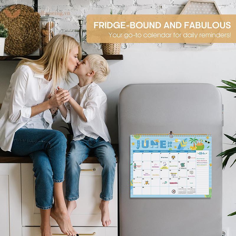 Thewoodfameing 18 รายเดือนปฏิทินติดผนังเดือนมกราคม 2025 ถึงมิถุนายน 2026 ปฏิทินแขวนขนาดใหญ่ตามฤดูกาล