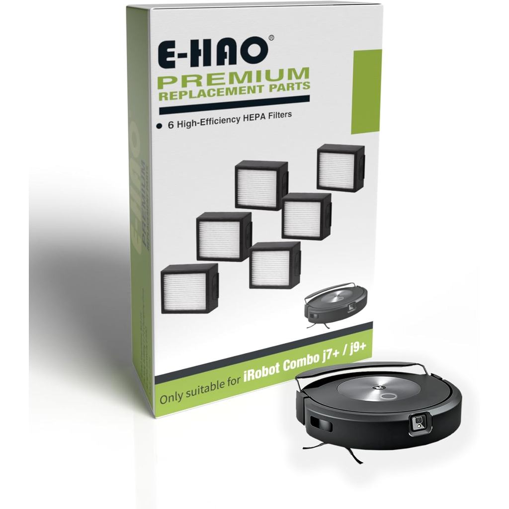 ชิ้นส่วนทดแทนตัวกรองสูญญากาศ 6 แพ็คเท่านั้นสําหรับ iRobot Roomba Combo j7+, Combo j9+ และ Max 10 รุ่