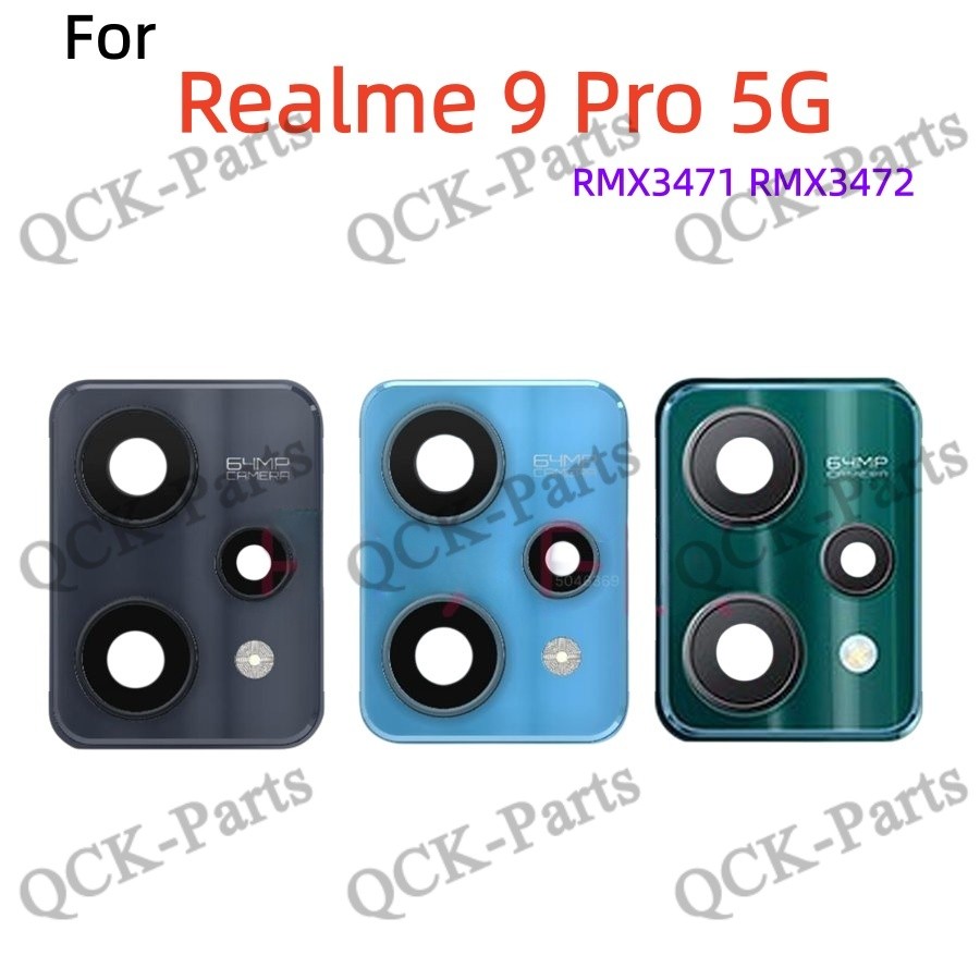 สําหรับ Realme 9 Pro 5G RMX3471 RMX3472 เลนส์กล้องด้านหลังพร้อมกรอบ Bezel เปลี่ยน