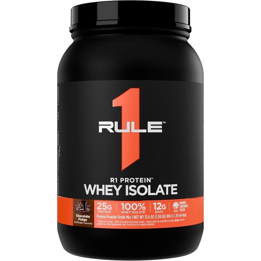 Rule 1 R1 Protein Whey Isolate - พร้อมโปรตีน 25g & 6g BCAA พิเศษจากแหล่งแยกและไฮโดรไลซ์สําหรับการกู้
