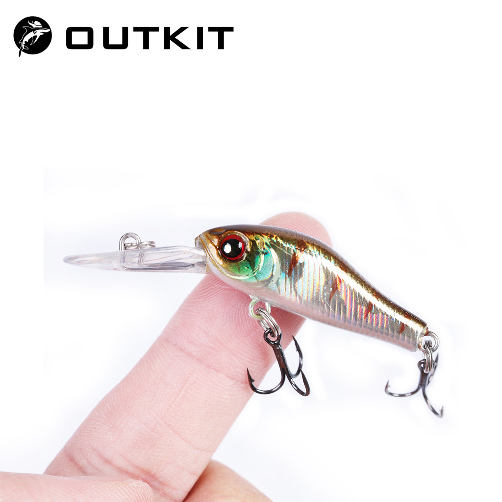 Outkit เหยื่อน้ำหนัก 2.5g ขนาด 35mm แบบ Minnow ลึกในน้ำ เหมาะสำหรับปลานึ่งและเบส ชนิด crankbait wobbler