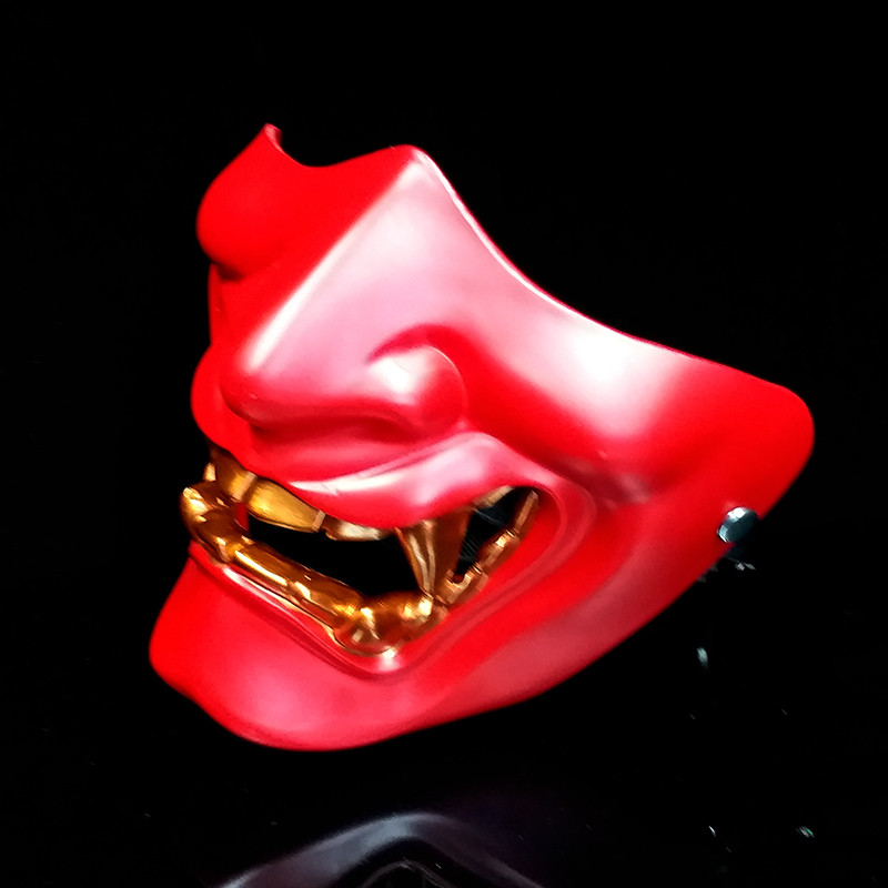 Prajna Mask Half Face Japanese Adult cos Grimace Onmyoji Demon Lanling King Japanese Style Horror Ta