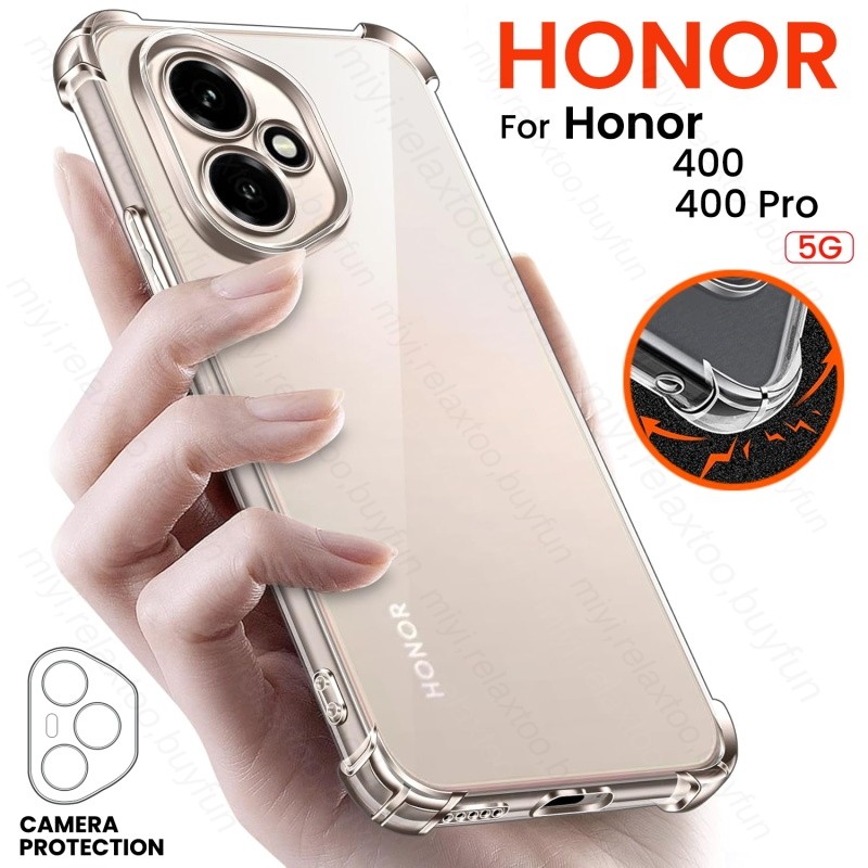 Anti-Yellowerเคสโทรศัพท์โปร่งใสสําหรับHonor 400 5Gคริสตัลใสเกราะป้องกันฝาครอบHonor400 Honer 400 Pro 