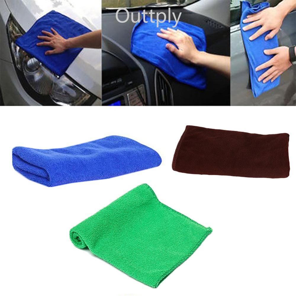 Outtply 1 ชิ้นไมโครไฟเบอร์ผ้าเช็ดตัวห้องครัว Auto Car Home Cleaning Wash ทําความสะอาดผ้า 25x25 ซม.Q8