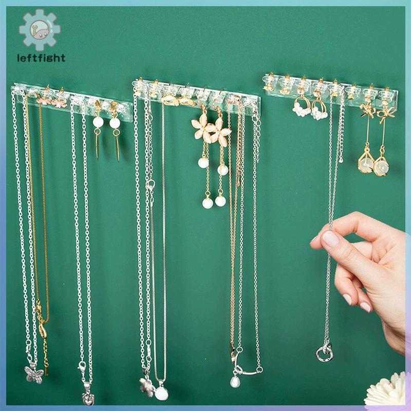ซ้าย 3/6 ชิ้น Self-Adhesive สร้อยคอ Organizer,ประหยัดพื้นที่เครื่องประดับอเนกประสงค์,ผู้ถือสร้อยคอติ