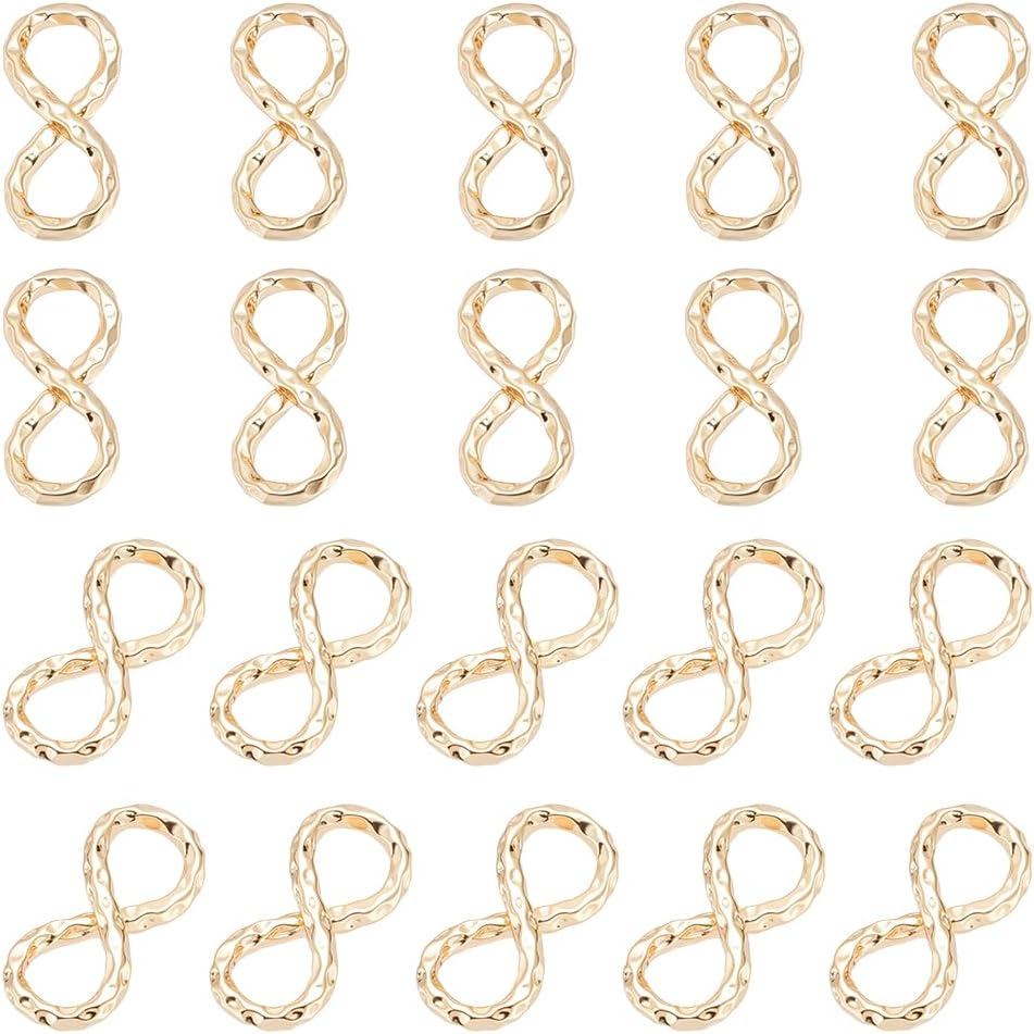 PH PandaHall 20 เม็ด charm แบบ infinity ขนาด 15x7 มม. จากทองเหลือง ใช้สำหรับทำสร้อยข้อมือและสร้อยคอม