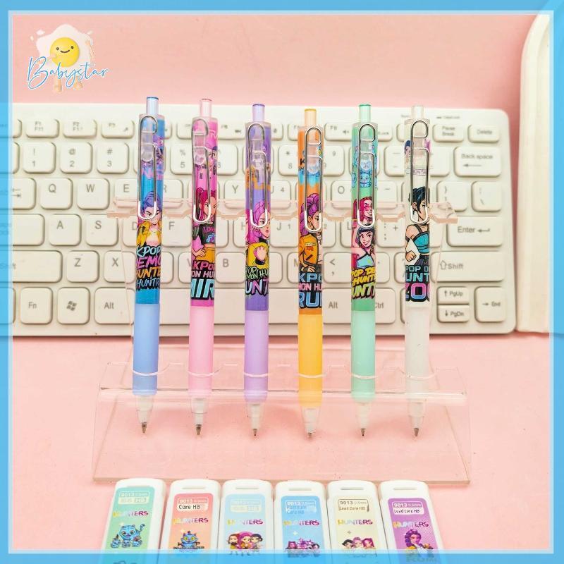 [Inthehot-t]Kpop Demon Hunters 0.5 มม.ชุดดินสออัตโนมัติเขียนเรียบดินสอเครื่องเขียนสําหรับนักเรียนอะน