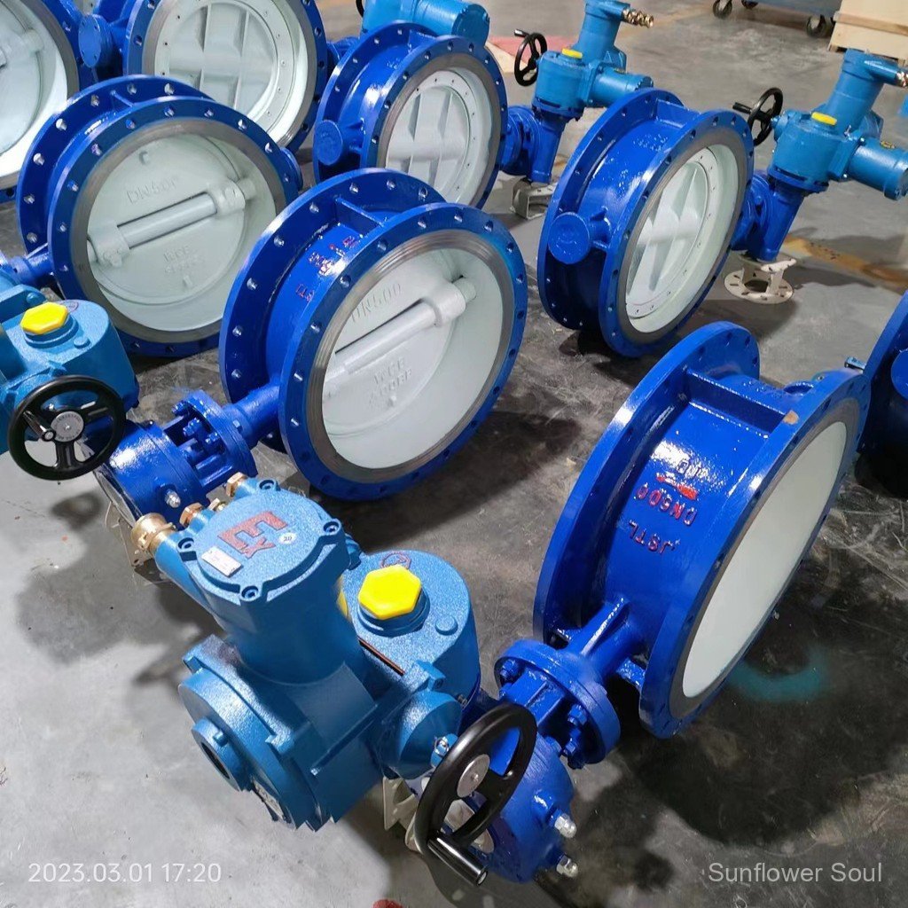 การทําเหมืองแร่ป้องกันการระเบิดหน้าแปลนไฟฟ้าวาล์วผีเสื้อป้องกันการระเบิดไฟฟ้านุ่มปิดผนึกวาล์วผีเสื้อ