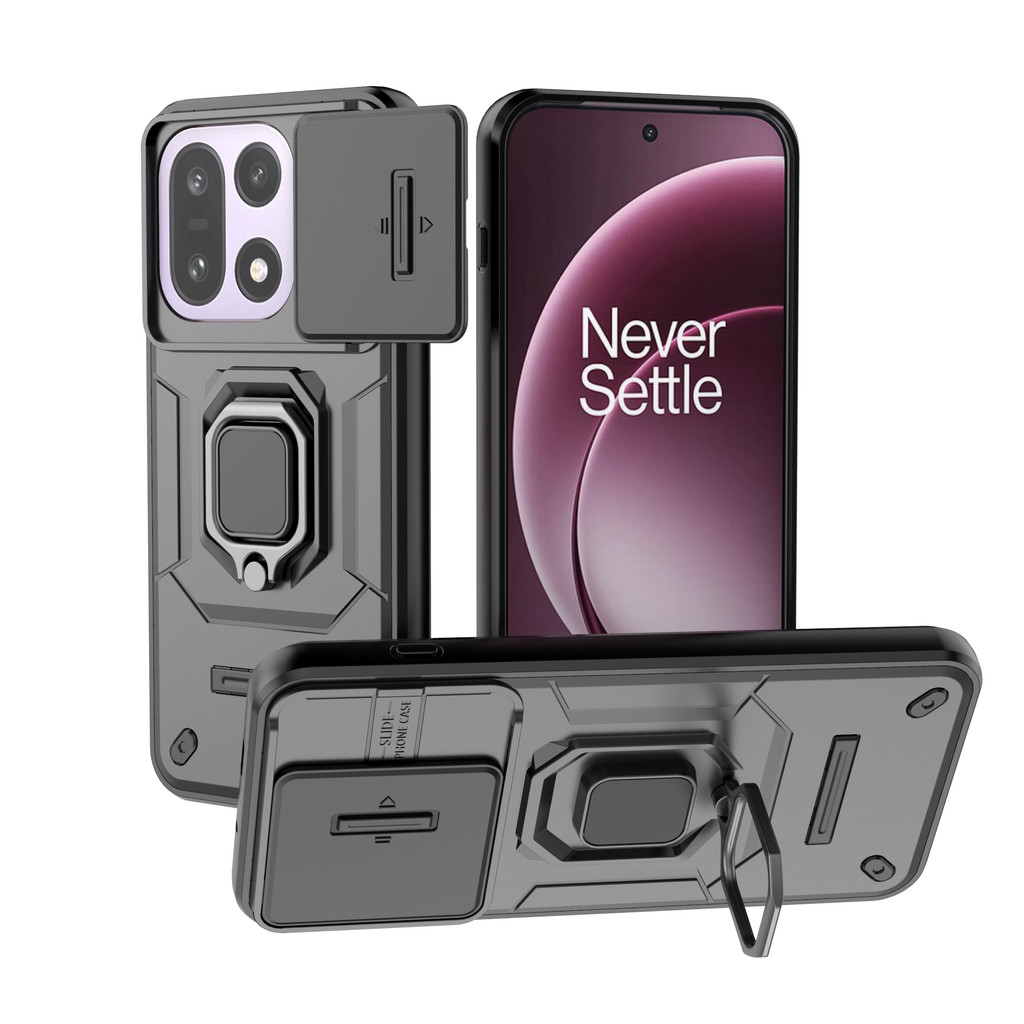ฝาครอบเลนส์กล้องสองชั้นเคสที่แข็งแกร่งสําหรับ OnePlus 15 Oneplus15 Kickstand ฝาครอบโทรศัพท์มือถือสํา