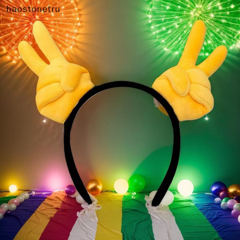 OST Plush ตลก Gesture มอบ Thumbs-up Hand Heart Plush Hairband เครื่องประดับผม Party Dress Up คอสเพลย