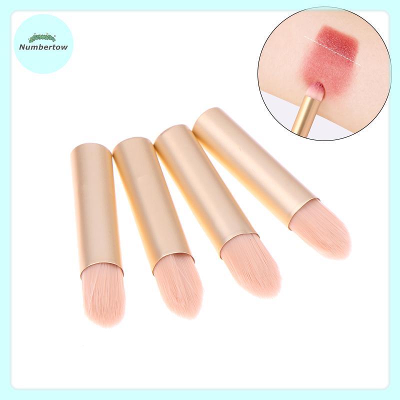 NumberTow 5/10pcs Mini ลิปสติกปลายนิ้วผสมแปรงแต่งหน้า Precision คอนซีลเลอร์ Make Up แปรง Domed ขนาดเ