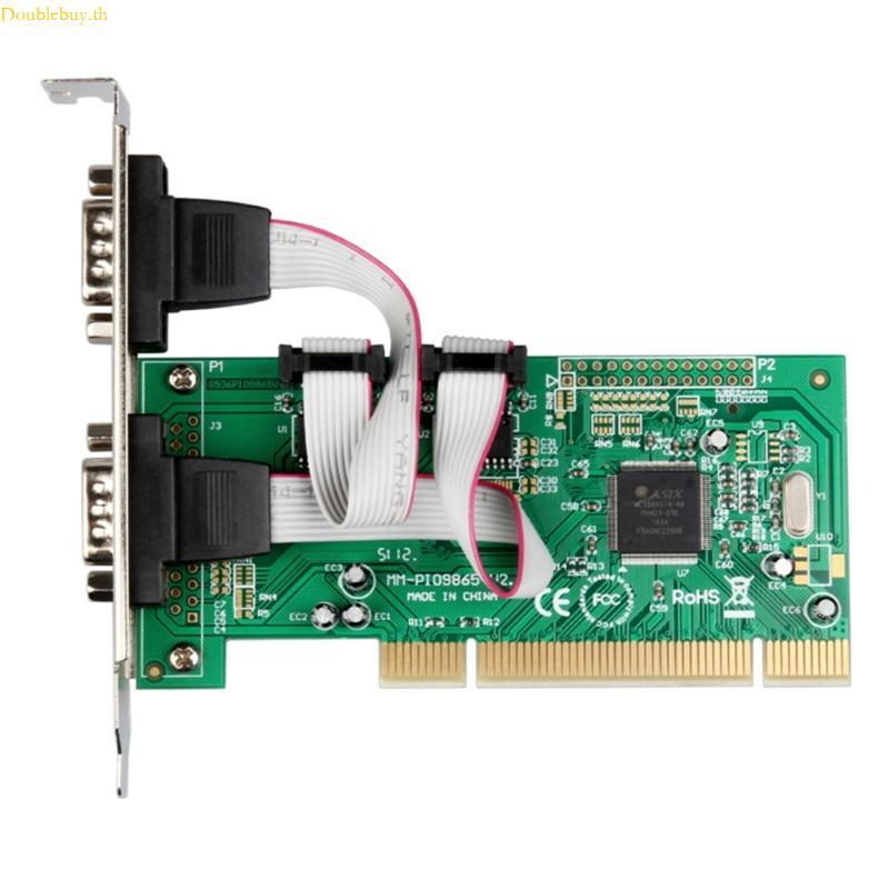 การ์ดอนุกรม PCI สากล Doublebuy พร้อมการ์ดขยายอนุกรม 2 พอร์ต RS232 และ 9Pin RS-232 สําหรับคอมพิวเตอร์