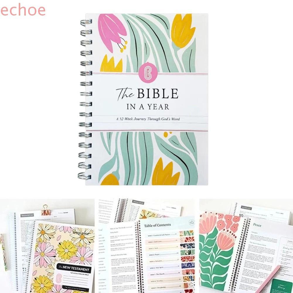 ECHOEDGE 52-Week Study Through Gods Word Notebook, Spiral Binding Years Schedule The Bible in A Year