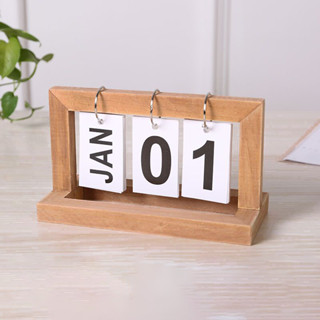 ChokSteel  ปฏิทินหมุนหน้ากระดาษ ใหม่ป ทำจากไม้ ปฎิทินตั้งโต๊…