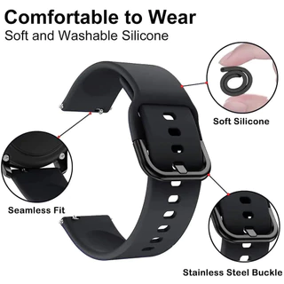 สายยางซิลิโคน 20 22มม for Redmi Watch 5 Active Lite/Samsung Galaxy Watch/Huawei/Aolon/Garmin/Itel Watch/Amazfit Bip 6
