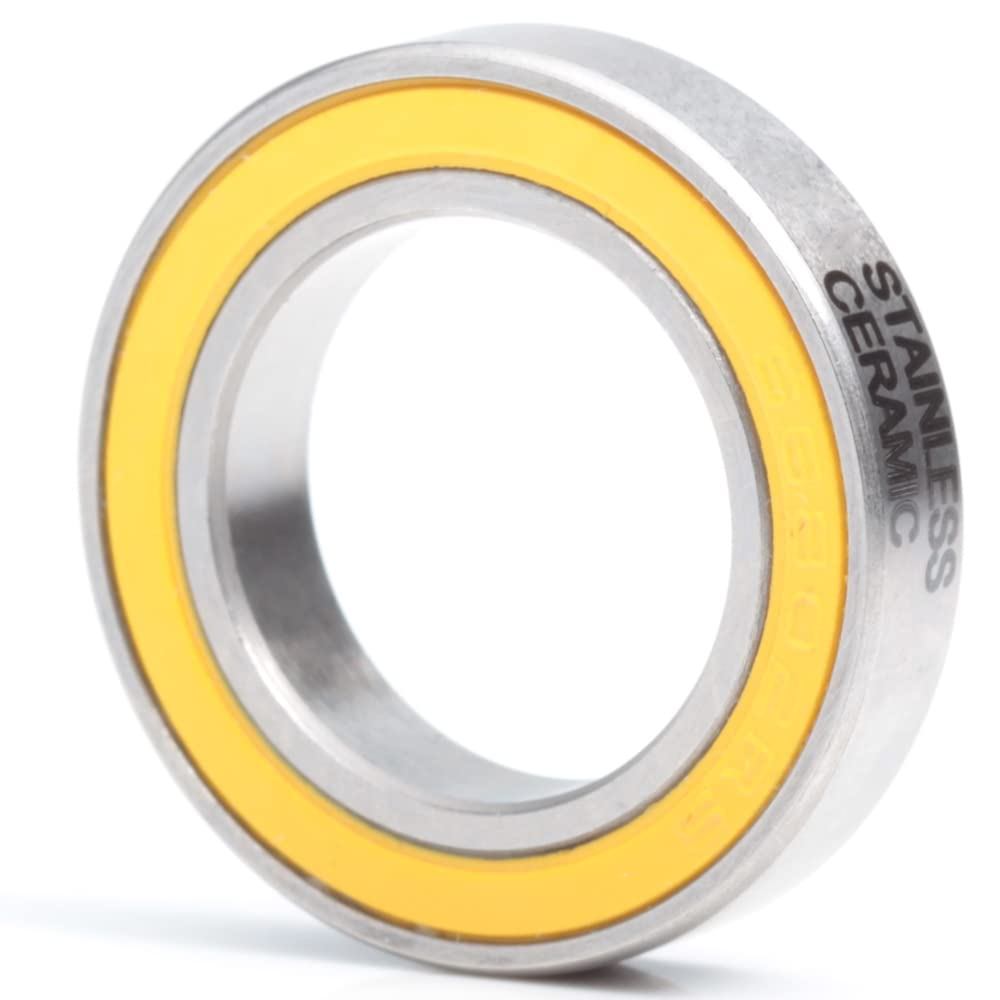 6802-2RS Stainless Steel Ceramic Hybrid Radial Bearing, 15x24x5mm Bicycle Hub Front Rear Hubs Wheel 