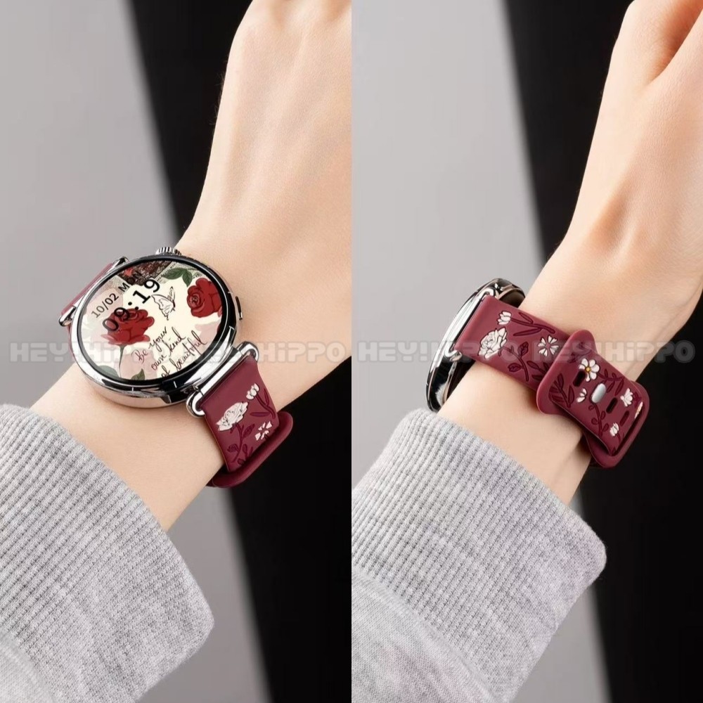 Relief design Strap เหมาะสําหรับ Amazfit 2 square/active 2/GTS 4Mini/GTS 4 3 2 2e 2Mini/Bip 3/Bip SU