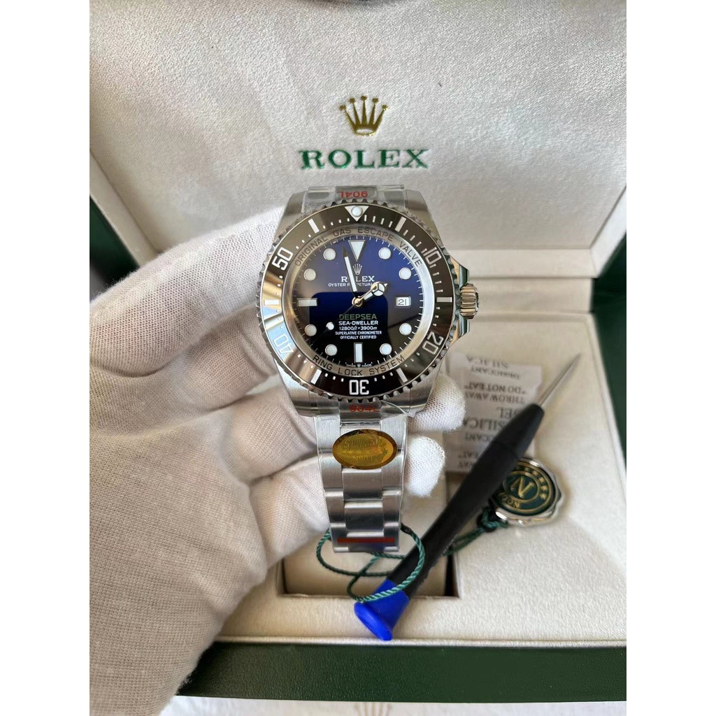 N FactoryR0le.x Deepsea ขนาด 44m นาฬิกาออโตเมติกสําหรับผู้ชาย Swiss movement 902L เหล็ก D-BLUE หน้าป