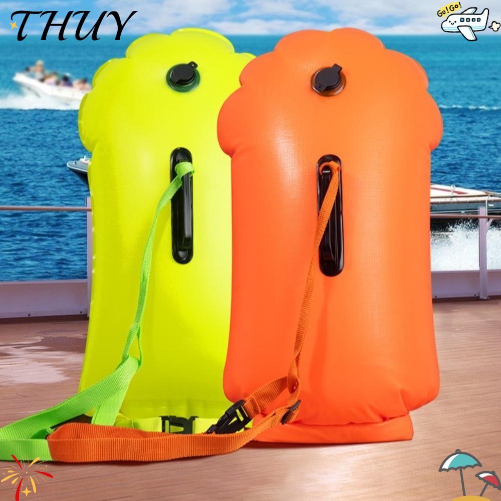 THUY Swim Float Bag, Outdoor Open Water Swim Safety Swimming Buoy, Portable with Waist Belt Training