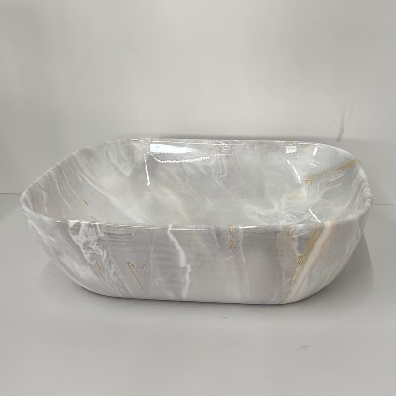 Creative Nordic Design Desktop อ่างล้างหน้าเซรามิคแบบบูรณาการรอบอ่างล้างหน้า Art Studio Design Sense