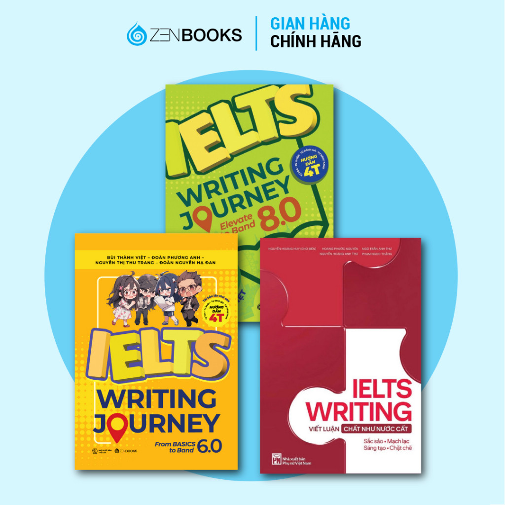 Combo IELTS Writing Journey 6.0 ถึง 8.0 หนังสือและการเขียน Essay Quality Like Distilled Water
