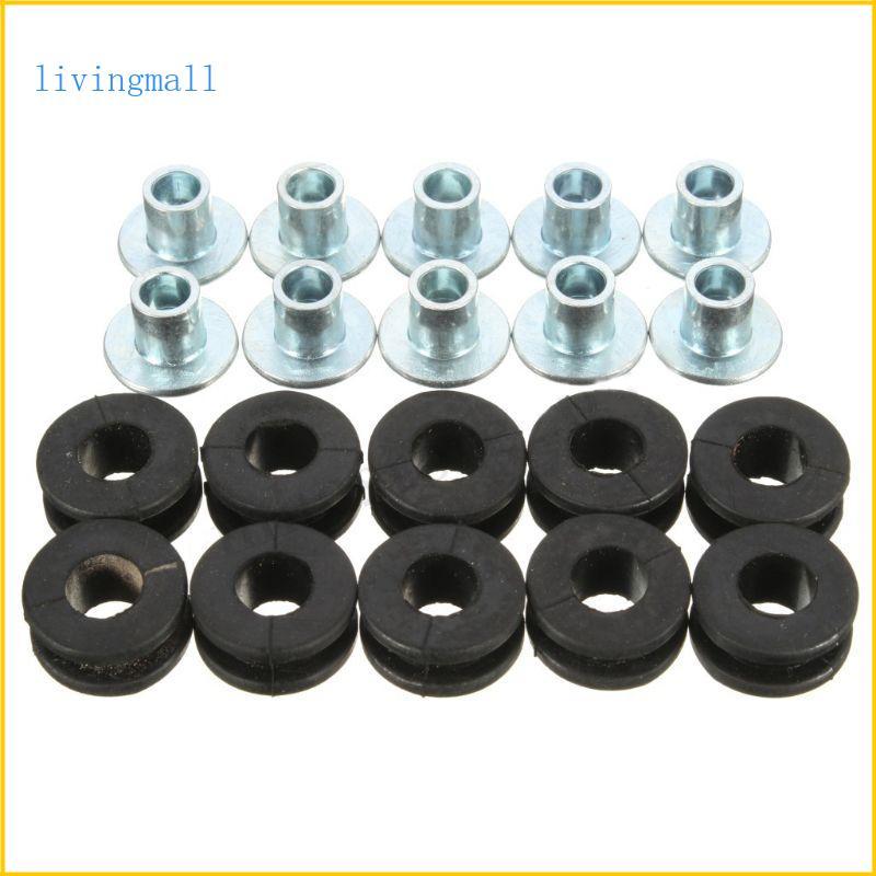 LIVI 10 ชิ้นสวมใส่ยาง Grommets รถจักรยานยนต์ Fairings Bushing เบาะยาง