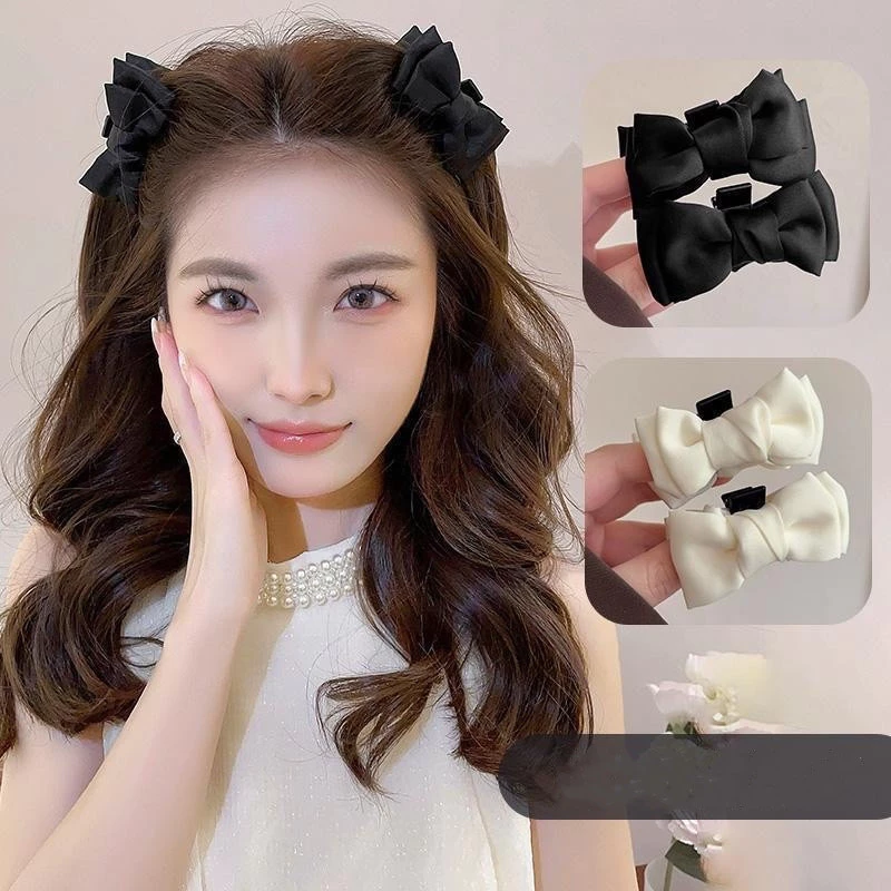 กิ๊บติดผมโบว์ธรรมดาหรูหราสําหรับผู้หญิงน่ารักลําลองกุทัณฑ์คว้าคลิปเครื่องประดับผมแฟชั่น