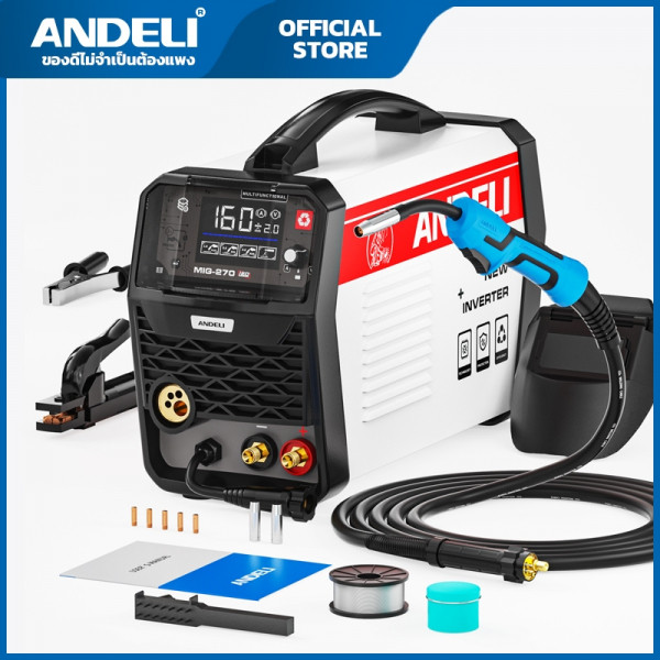 ANDELI เครื่องเชื่อมไฟฟ้าอินเวอร์เตอร์ 160A จอ LED รุ่น MIG-270E LED รับประกันของเเท้