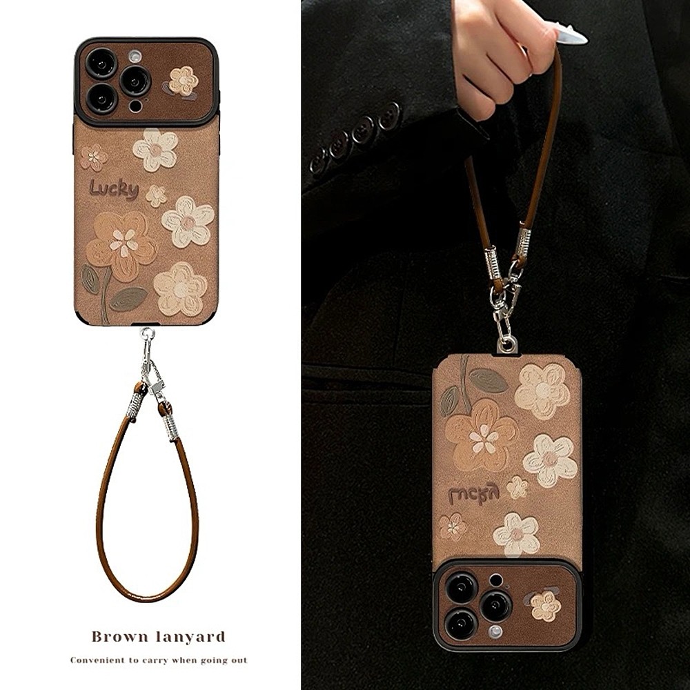 ภาพวาดสีน้ํามันดอกไม้เชือกเส้นเล็กหน้าต่างหนังเคสโทรศัพท์สําหรับ ไอโฟน 18 มือโปร สูงสุด 17 มือโปร สูงสุด 16 บวก 15 14 13 12 11 กันกระแทกป้องกันปลอก