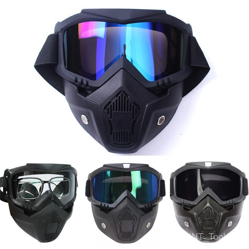 รถจักรยานยนต์ Face Shield & Goggles สําหรับขี่กลางแจ้ง Off-Road, ATV, Gas & Arc เชื่อม, Harley, กันลมกันฝุ่นป้องกันแสงสะท้อน/UV/แว่นตาหมอก