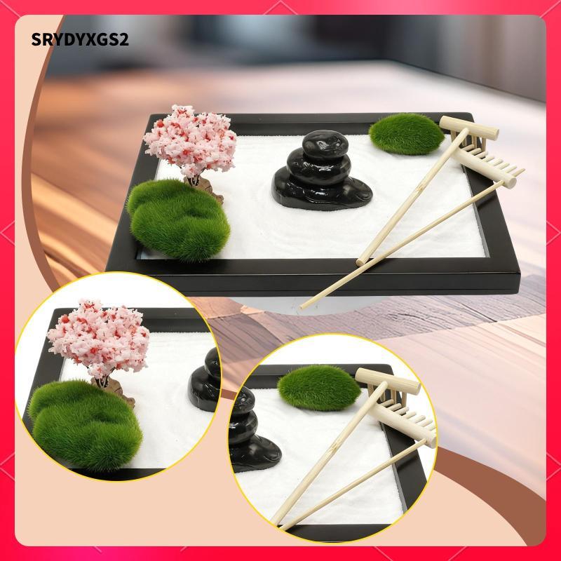 [Srydyxgs2] Zen Garden จีน Zen Garden ชุดสําหรับตกแต่งโต๊ะสําหรับ Home Desktop การทําสมาธิ