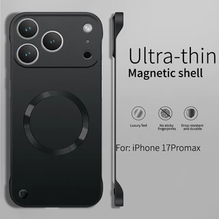 สีเมทัลลิค UltraThin สําหรับเคสแม่เหล็กสําหรับ iPhone 17 Air 16 15 14 13 12 Pro Max Plus Frameless Cooling PC Hard Cover