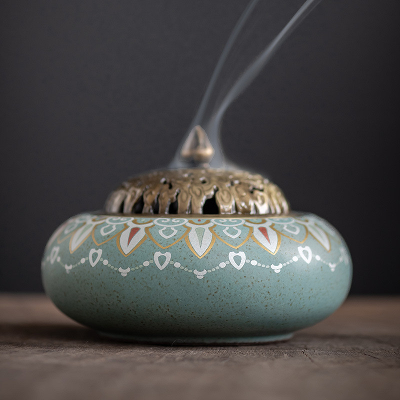 สไตล์จีนเซรามิคมงคล Yunlin Langcai แผ่นธูป Burner เครื่องประดับในครัวเรือนในร่มโต๊ะน้ําชา Retro ธูปข