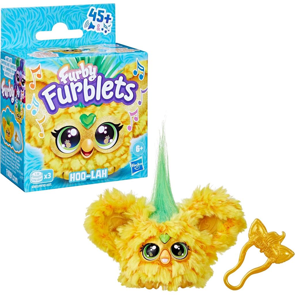 Furby Furblets Hoo-Lah Pineapple Mini Friend, 45+ Sounds & Music, Speaks Only Furbish, Electronic Pl