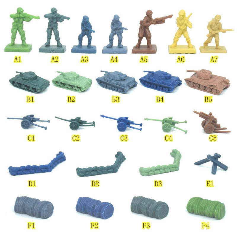 WWIII Soldier Model M44 Memoir of War II Memoir 44 Cannon Tank Sandbag Cover Barricade Wire Mesh 4LR
