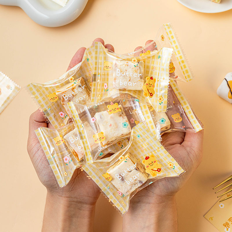 Snowflake Pastry ถุงบรรจุภัณฑ์ Tongming ถุงปิดผนึกเบเกอรี่นมวันที่ Nougat คุกกี้บิสกิต Candy กระดาษ 