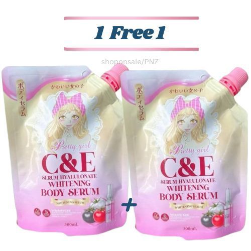 (1แถม1)pretty girl เซรั่มพริตตี้เกิร์ล เซรั่มทาผิว บำรุงผิว (ปริมาณ 300 ml )/2ถุง