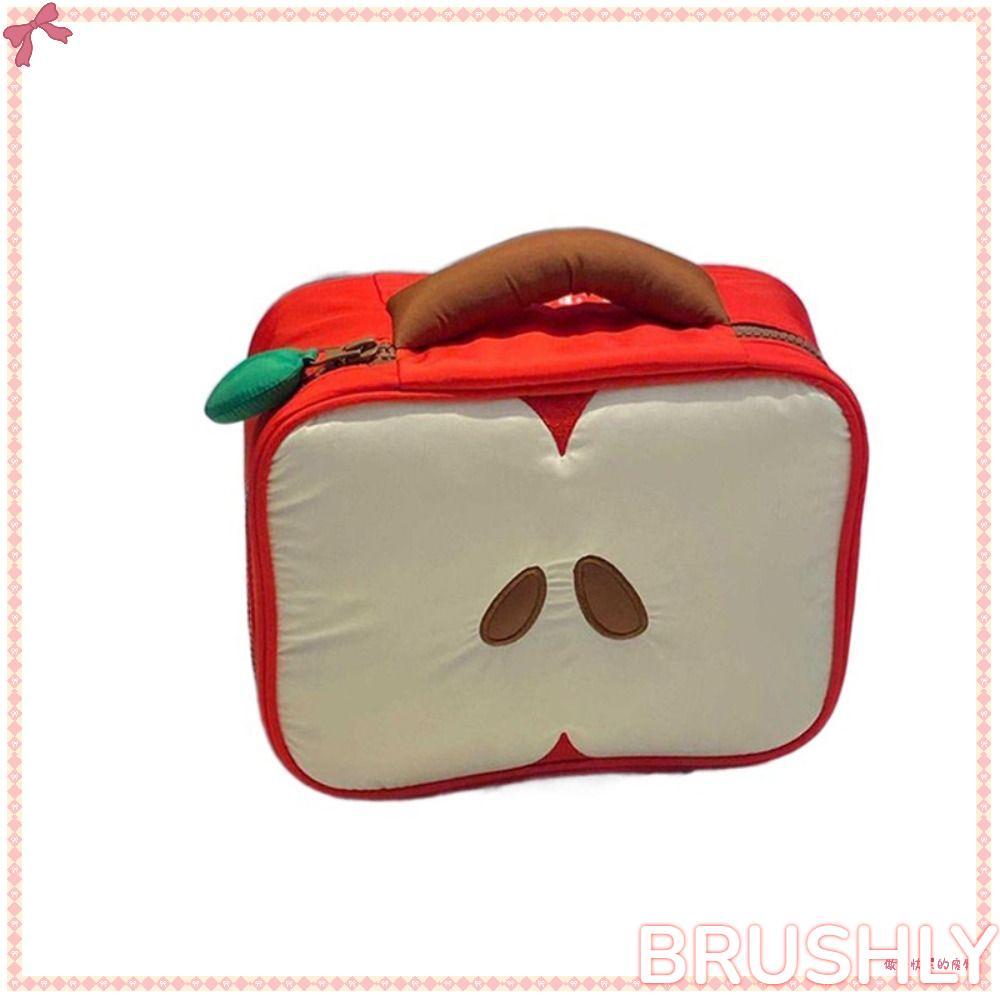 BRUSHLY Travel Toiletry Bag, with Channels Portable Makeup Bag, Cute Large Pattern Light-weight Stor