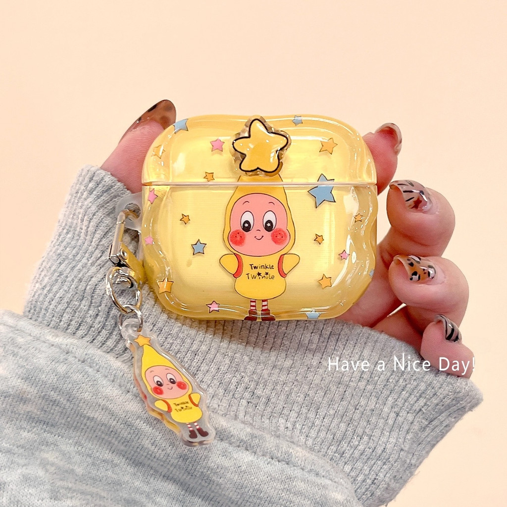 การ์ตูนดาวหมุน Twinkle Twinkle สําหรับ airpodspro3 2025 เคสป้องกัน airpods4 เคสป้องกัน pro2 เคสหูฟัง
