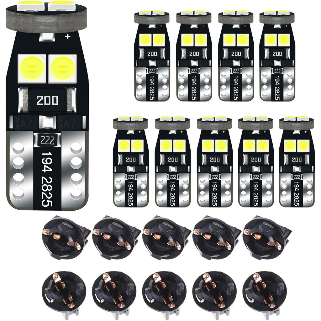 12V สีขาว T10 W5W 158 168 194 2825 เครื่องมือ Cluster Light หลอดไฟ LED สําหรับ Dash แผงวัดตัวบ่งชี้โ