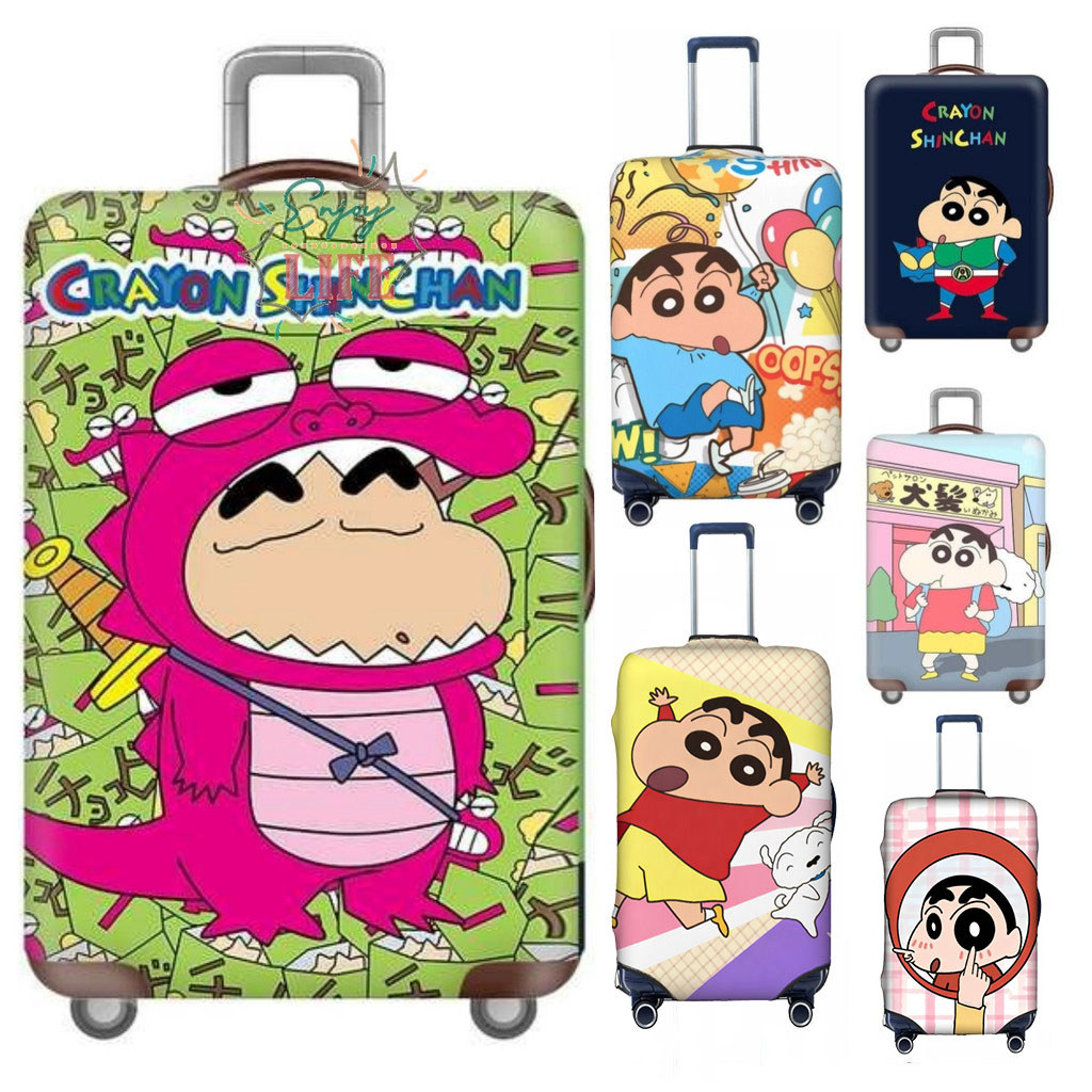 SpotCrayon Shinchan กระเป๋าเดินทางล้างทําความสะอาดได้ตัวป้องกันกระเป๋าเดินทาง Anti-scratch เหมาะกับ 18-32 นิ้วของขวัญ N706