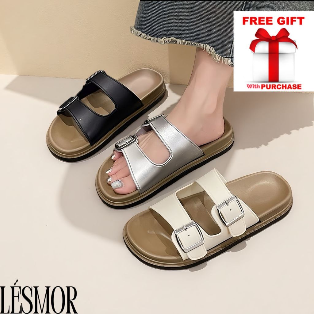 Berkin สไตล์สายรัดคู่ทุกวันสวมรองเท้าเลื่อน