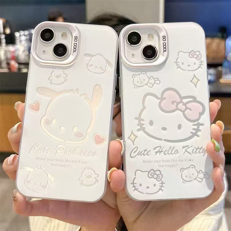 ฟิกเกอร์ Hello Kitty และ Pacha Dog ใช้ได้กับ Apple iPhone 16/15/14/13/12/11, X/XR/XS Max, 7/8 Plus กันกระแทก ZTMSCY0284