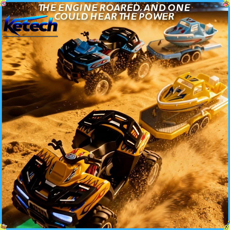 All Terrain 1/64 Micro RC Alloy 4WD รถออฟโรดพร้อมโช้คอัพ, สร้างขึ้นสําหรับ Beach & ผจญภัยที่ทนทาน