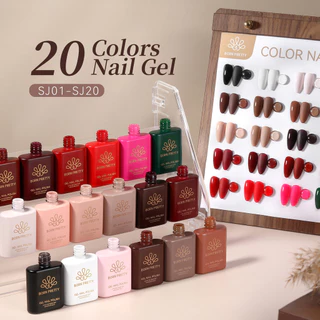 BORN PRETTY 15ml 20 สีเล็บเจลโปแลนด์คริสต์มาสสีแดงสีชมพูเขียวติดทนนาน Varnis กึ่งถาวรสําหรับเล็บ