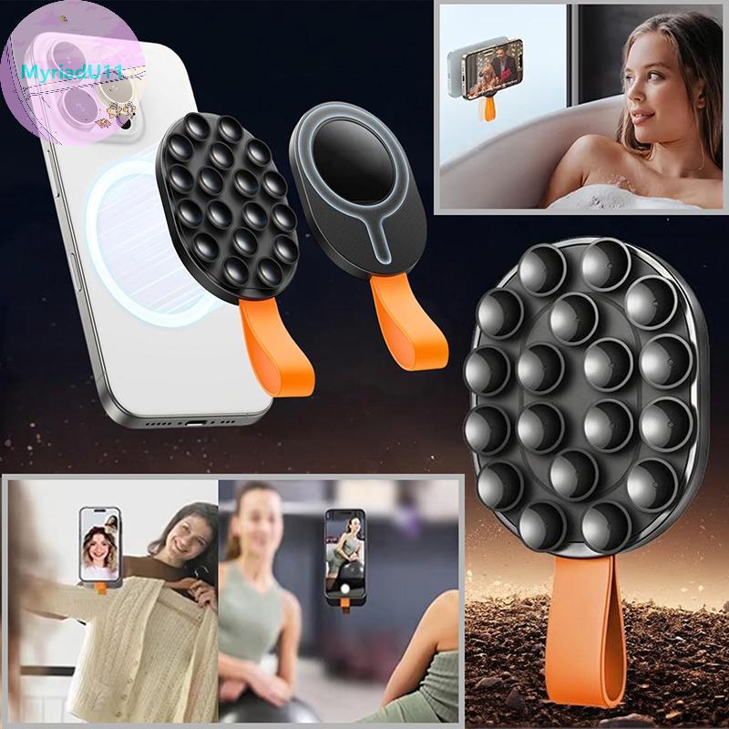 MyriadU แม่เหล็กดูดถ้วยดูดโทรศัพท์ผู้ถือเคสโทรศัพท์โทรศัพท์ Grip Mount สําหรับแฮนด์ฟรี Selfies/Call/