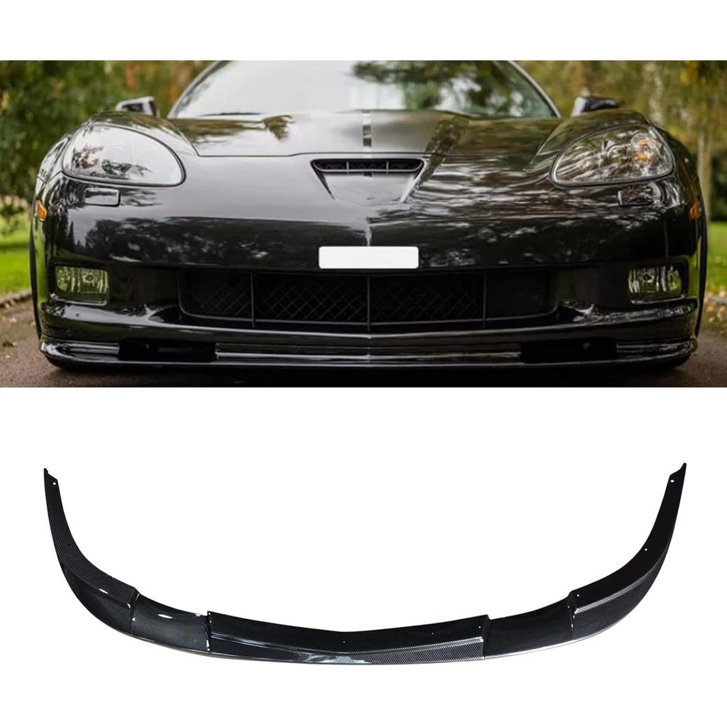 NINTE Front Lip สําหรับ 2005-2013 Chevy Corvette C6 Z06 | Grand Sport ABS Carbon Fiber Style Painted