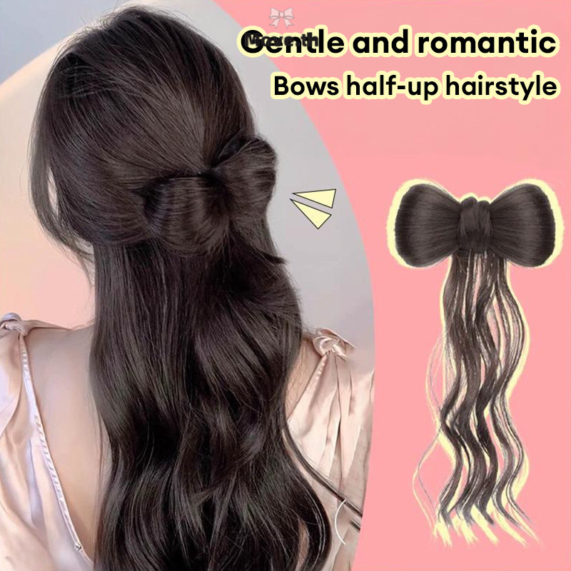 ในไทย-พร้อมส่ง กิ๊บโบว์ วิกผมรูปโบว์ กิ๊บหนีบผม โบว์ติดผม ปลายลอน สวยหวาน ใช้งานง่าย